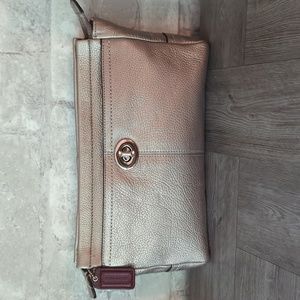 NWT Coach Large SV/Pewter Park Leather Clutch